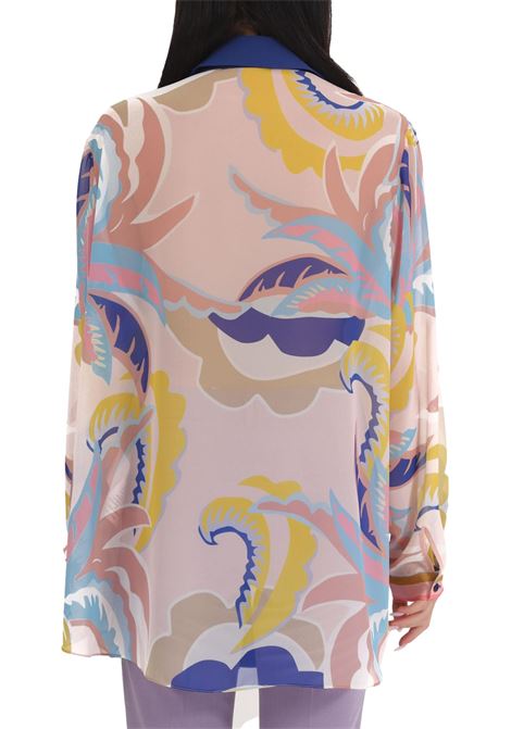 Multicolor patterned chiffon shirt with appliqués  GAI MATTIOLO | shirts | LV0753UNIC